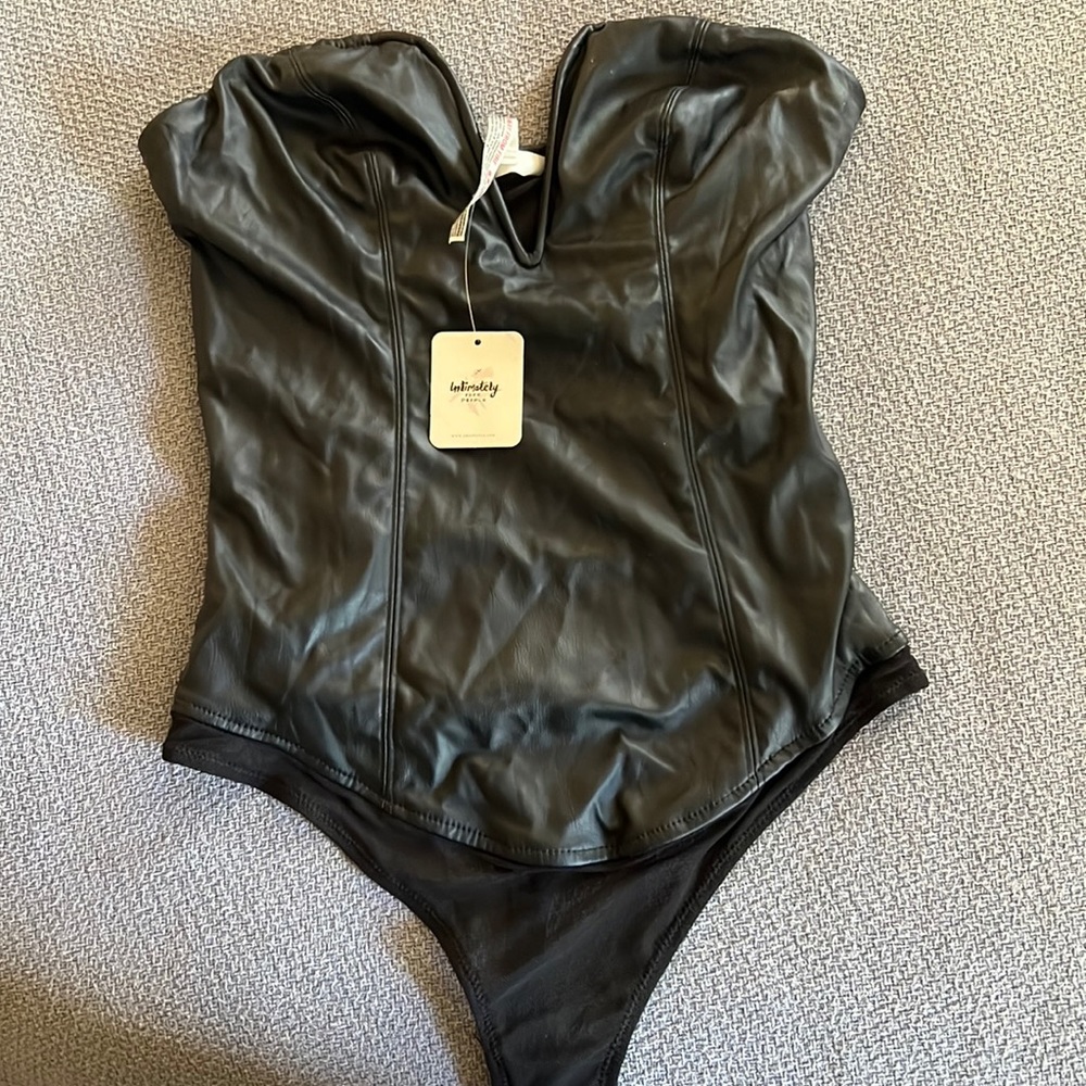 Free People “leather” bodysuit